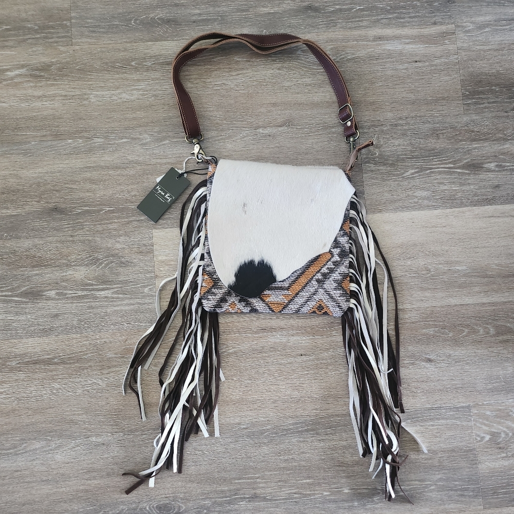 Myra Cowhide & Canvas Conceal Crossbody